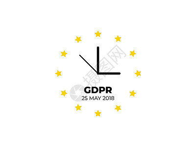 GDPR  一般数据保护条例法律插图旗帜时间安全金融技术电脑身份联盟图片