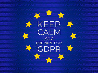 保持冷静并为 GDPR 做好准备 通用数据保护条例控制器互联网钥匙旗帜代码联盟挂锁技术隐私安全图片