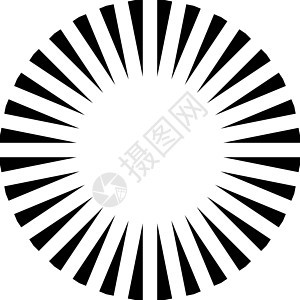 简单圆圆的阳光符号 辐射爆裂 黑色矢量插图图片