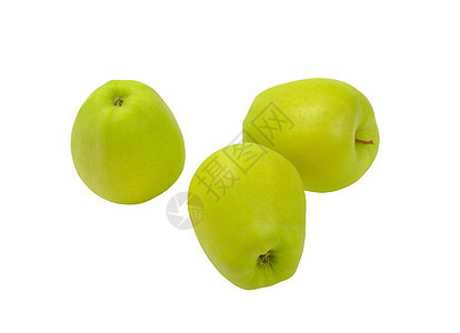 三个绿苹果食物绿色水果图片
