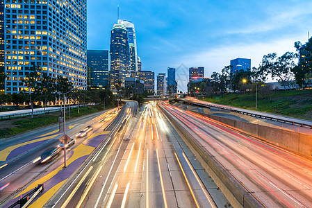 洛杉矶市下城日落天际天空街道建筑学天线办公室景观交通旅行建筑图片
