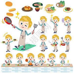 学校男孩烹饪互联网洗碗奶油厨房晚餐药片学生食谱面孔图片