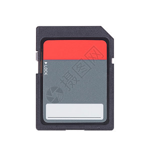 白色背景上孤立的内存卡音乐记忆贮存电脑芯片红色安全灰色卡片国标背景图片