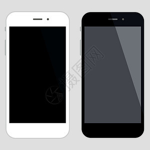 黑色和白色的触摸屏智能手机图片