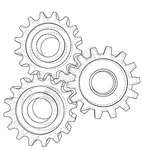 背景工业设计齿轮 概念 3d 线框图工厂机器力量团队车轮框架工程金属艺术插图背景图片