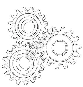 背景工业设计齿轮 概念 3d 线框图工厂机器力量团队车轮框架工程金属艺术插图背景图片