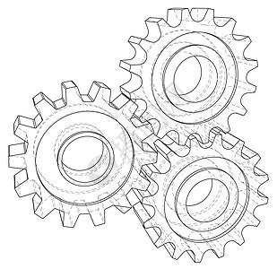 背景工业设计齿轮 概念 3d 线框图牙齿艺术机器电脑力量建造技术工程框架草图背景图片