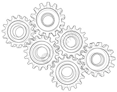背景工业设计齿轮 概念 3d 线框图金属车轮电脑力量艺术建造圆圈框架牙齿工厂背景图片