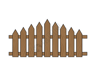 木围栏 孤立在白色背景上的简单设计图片