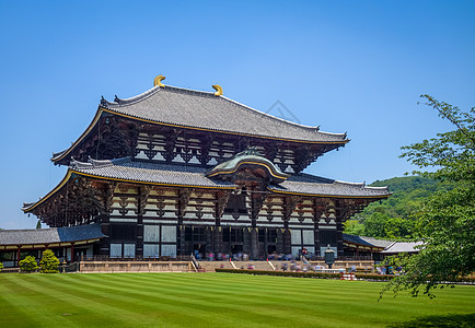 日本纳拉 Todaiji寺庙木头历史性游客纪念碑天空神社宗教地标吸引力历史图片