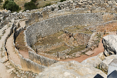 Mycenae考古遗址石头考古学狮子爬坡废墟王朝历史岩石古董砂岩图片