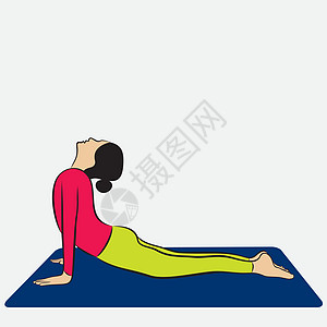 女人做的插图姿势健康训练世界活力海报瑜伽沉思标识太阳图片