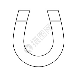 在白色背景上隔离的磁铁图标设计教育科学金属插图吸引力铁磁活力磁性技术马蹄铁图片