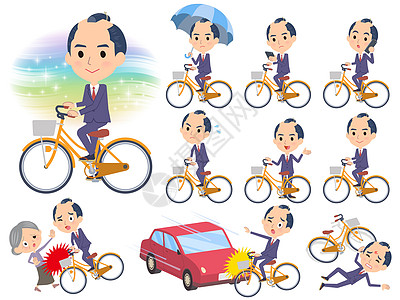 日本武士商务人士城市自行车图片