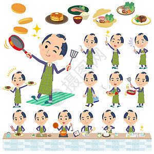 日本武士商务人士烹饪图片
