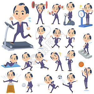 日本武士商务人士体育锻炼背景图片