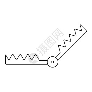 白色背景上孤立的熊陷阱设计打猎猎人卡通片绘画标识危险牙齿荒野插图艺术图片