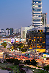 首尔东达门门中心景观街道交通摩天大楼市中心地标入口旅游市场图片