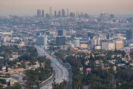 洛杉矶市景日落旅行城市天文景观商业地标建筑学摩天大楼建筑街道图片