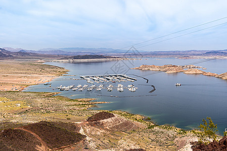 美德湖娱乐区水库岩石丘陵国家蓝色全景假期驾驶旅行峡谷图片