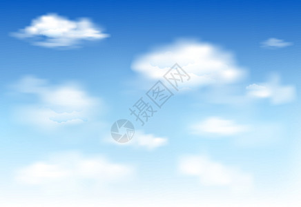 美女清新在清空的天空中 有高飘浮的云彩插画