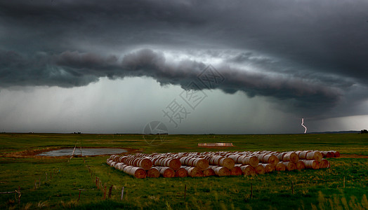 Prairie 风暴云闪电草原场景戏剧性风景雷雨危险风暴农村乡村环境图片