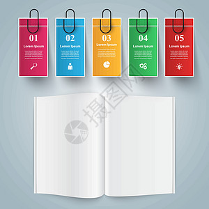 纸质书商业信息图表知识数据学校百科学习教育横幅笔记本杂志白色背景图片