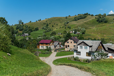 中午12时沿公路的农村住房图片