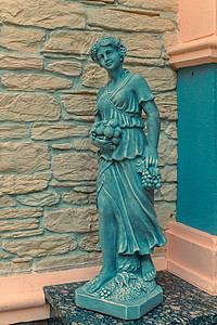 古希腊葡萄酒制作女神的大理石纪念碑图片