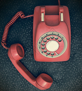 REV 电话固定电话红色旋转塑料技术古董服务顾客黑色帮助图片