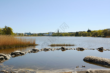 赫尔辛基Toolo湾边的浅水池图片