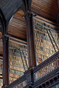 都柏林三一学院旧图书馆17书文化档案大厅木头学习研究所百科旅行建筑学梯子图片