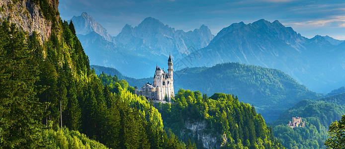 德国新施文斯坦城堡旅行吸引力景点全景地方古堡图片
