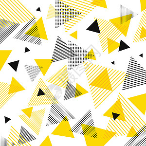 现代黄黑三角形模式 有线对角的近黄色 黑三角形图片