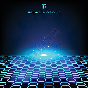 抽象技术蓝线网络未来派线框 dat智力科学粒子蓝色数据插图金属商业安全辉光图片