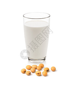 白底的含大豆奶茶点美食豆浆营养豆类种子纤维玻璃食物饮食图片