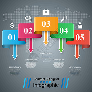 业务信息图表折纸样式矢量图横幅标签电脑箭头数字推介会网络技术按钮创造力图片