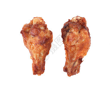 白背景的炸鸡家禽餐厅垃圾饮食鸡腿午餐营养小吃翅膀食物图片