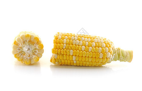 白色背景上的玉米膳食农场饮食金子玉米芯水果棒子食物蔬菜粮食图片