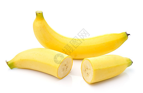 在白色背景上孤立的香蕉皮肤组织宏观饮食小吃小路黄色热带食物水果背景图片