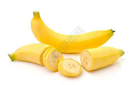 在白色背景上孤立的香蕉宏观剪裁黄色饮食小路组织皮肤水果食物小吃图片