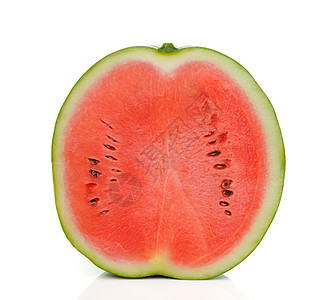 白色背景上孤立的西瓜营养绿色红色小吃甜点饮食水果食物圆形图片