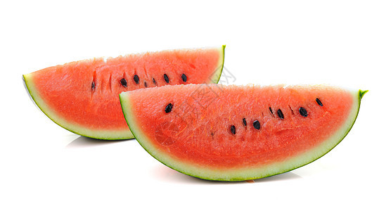 白色背景上孤立的西瓜水果营养绿色红色小吃饮食食物甜点圆形图片