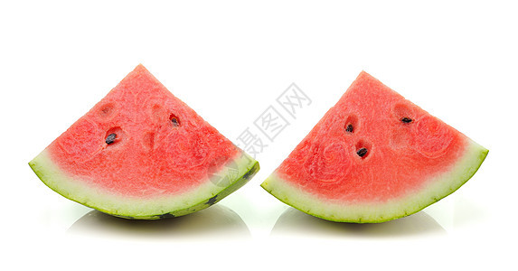 白色背景上孤立的西瓜饮食水果食物甜点绿色小吃营养红色圆形图片