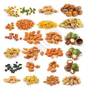 杏仁 麦当量坚果 花生 黑豆 腰果 绿棕色白色宏观食物种子工作室黄豆团体图片