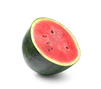 西瓜半份白面上隔离的西瓜食物绿色甜点白色红色饮食工作室水果图片