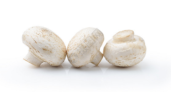 白种背景孤立的树冠蘑菇茶点蔬菜食物团体美食白色图片