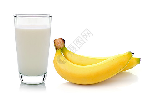 白底加香蕉的牛奶杯 含香蕉食物玻璃饮食饮料酸奶水果牛奶果汁营养甜点图片