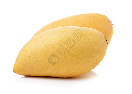 白背景孤立的里普芒果黄色白色食物水果营养图片