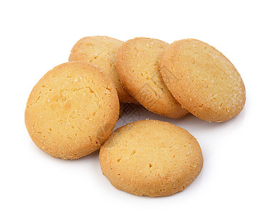 白色背景上的 cookie甜点面包屑育肥棕色宏观芯片团体小吃食物麦片图片